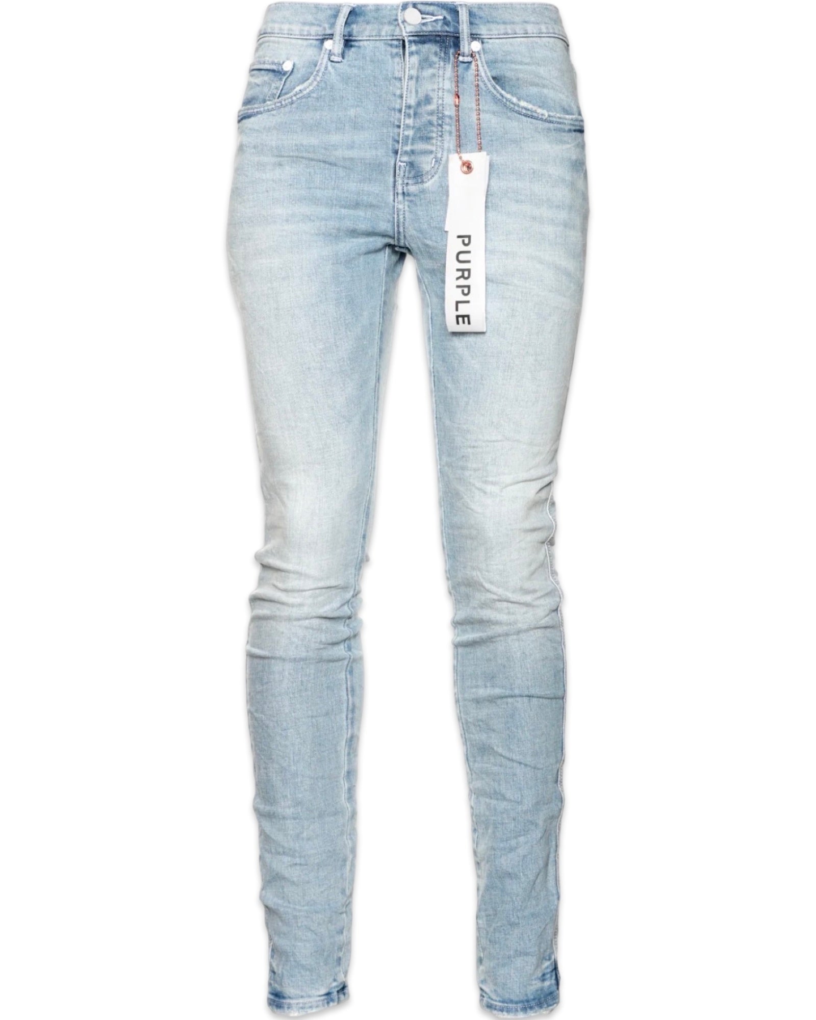 Purple Brand Light Indigo White Pop Jeans