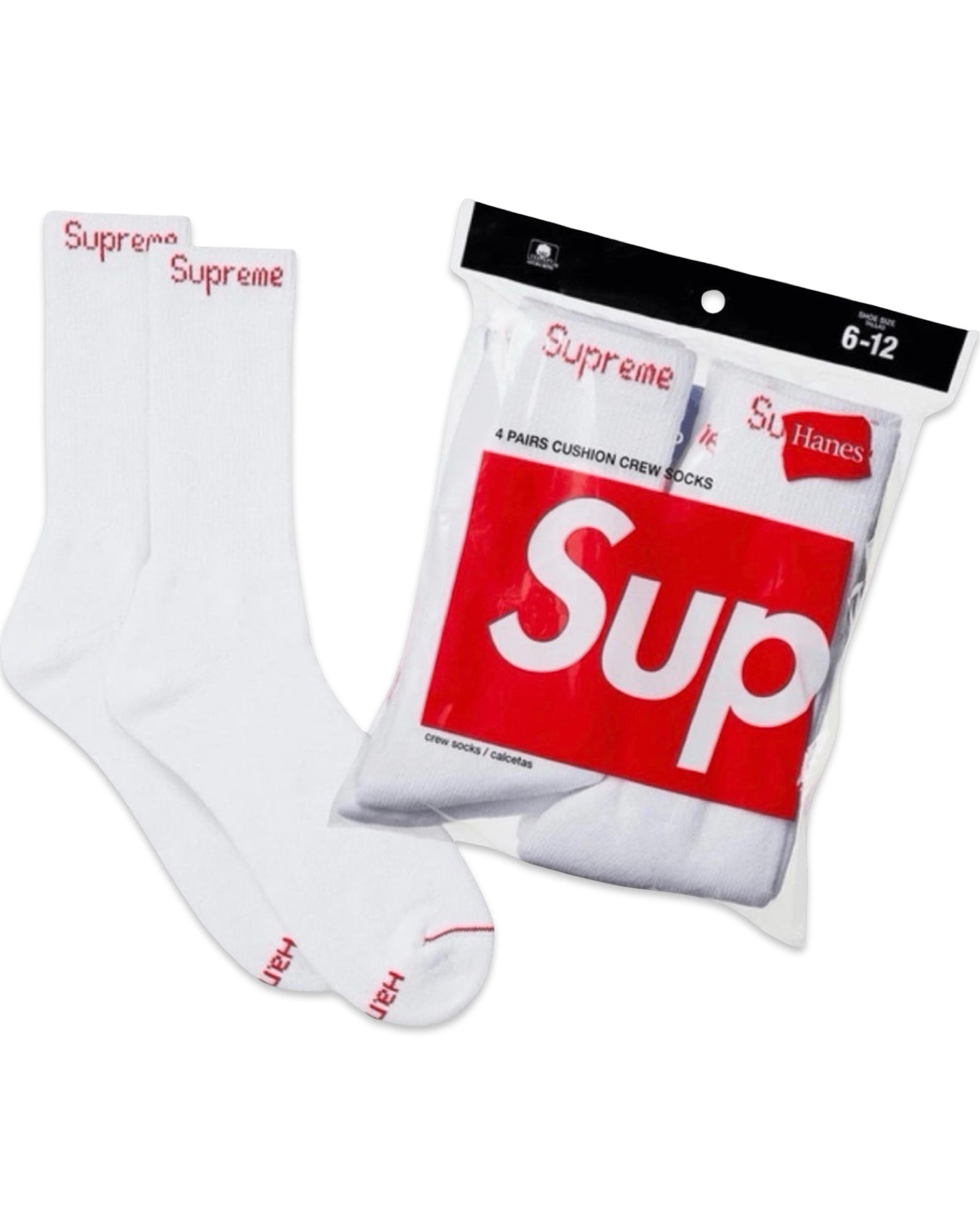 Supreme Hanes Crew Socks (4-Pack)