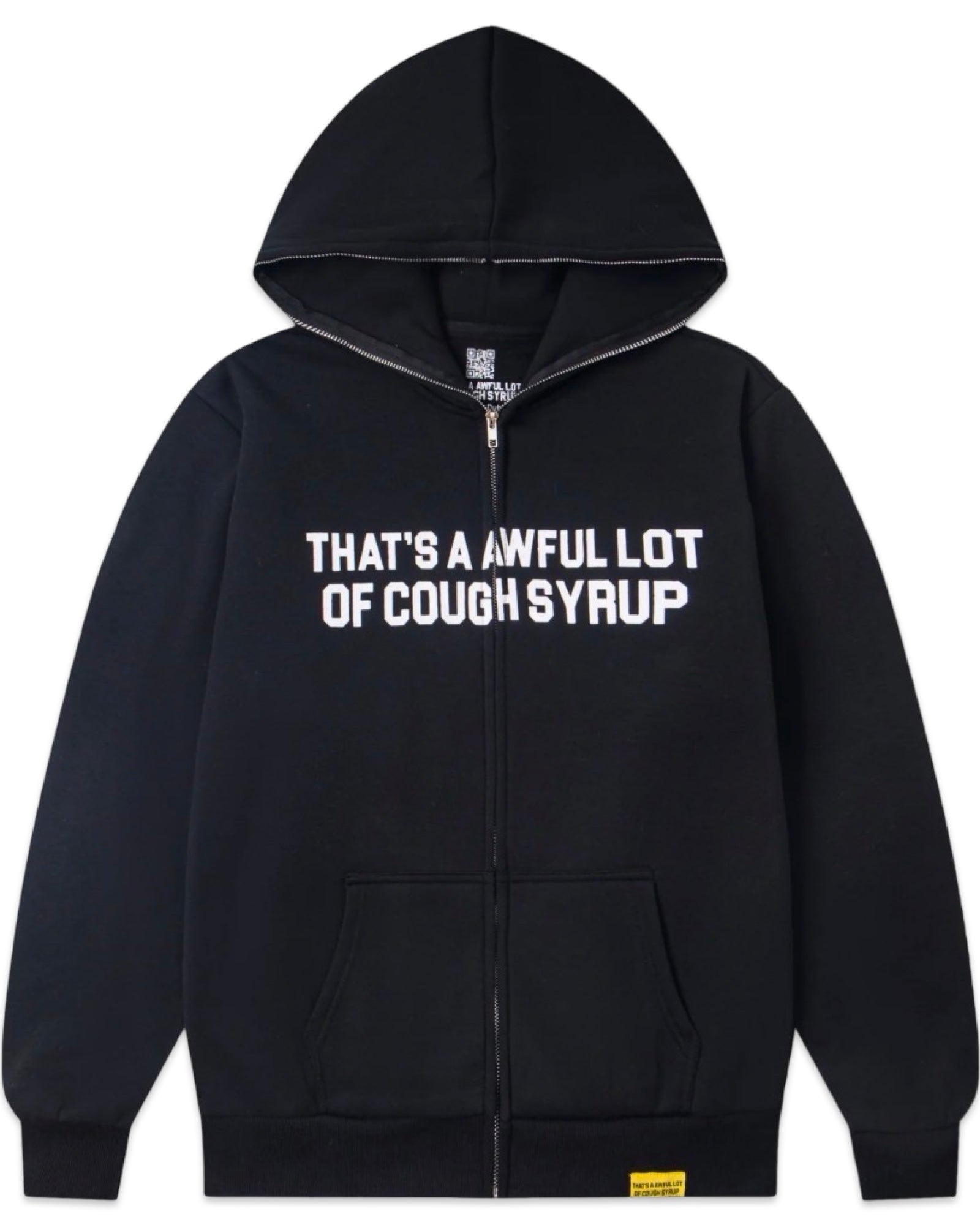 Awful Lot of Cough Syrup Classic Logo Zip Up Hoodie Black