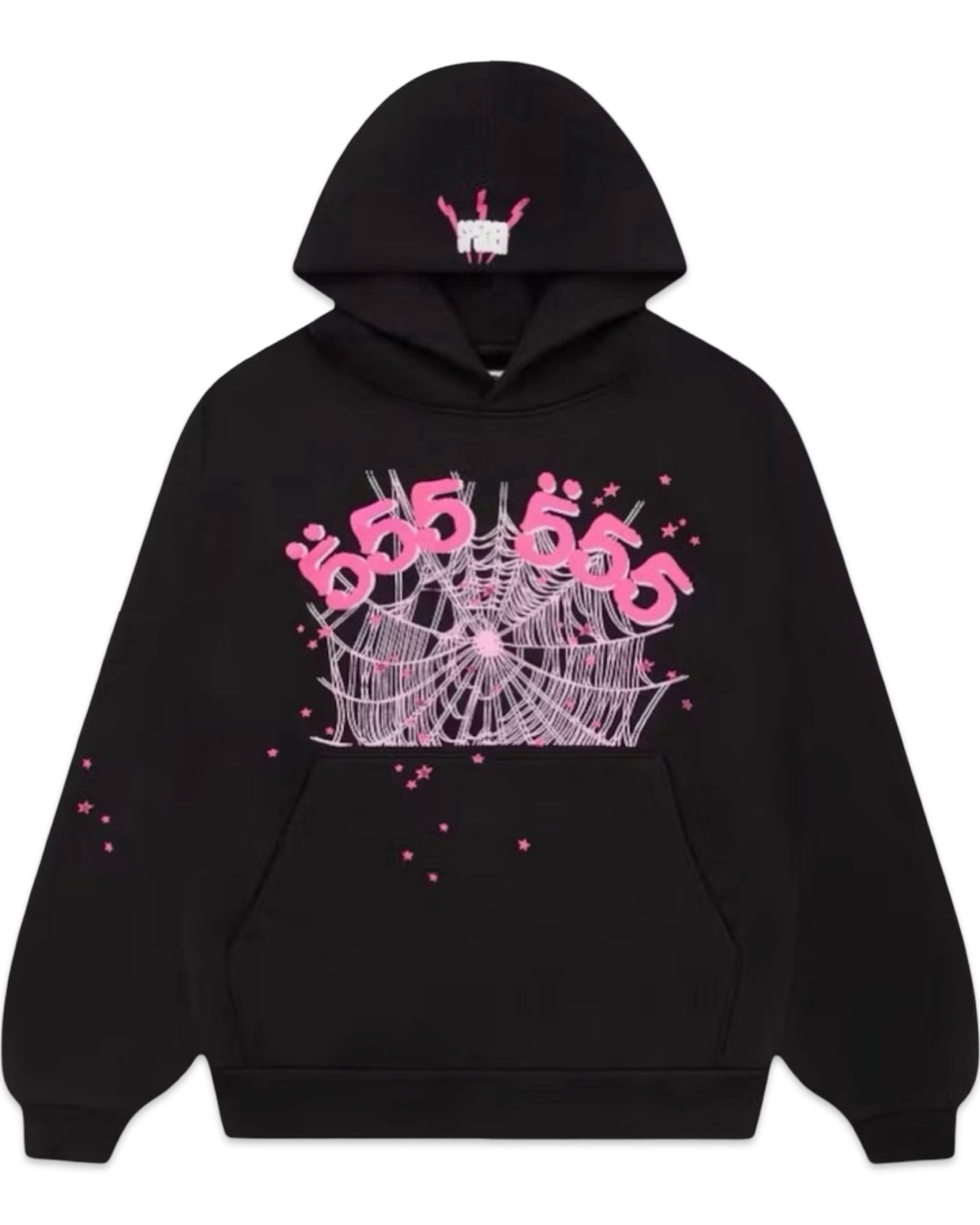 Sp5der Angel Number Hoodie Black Pink