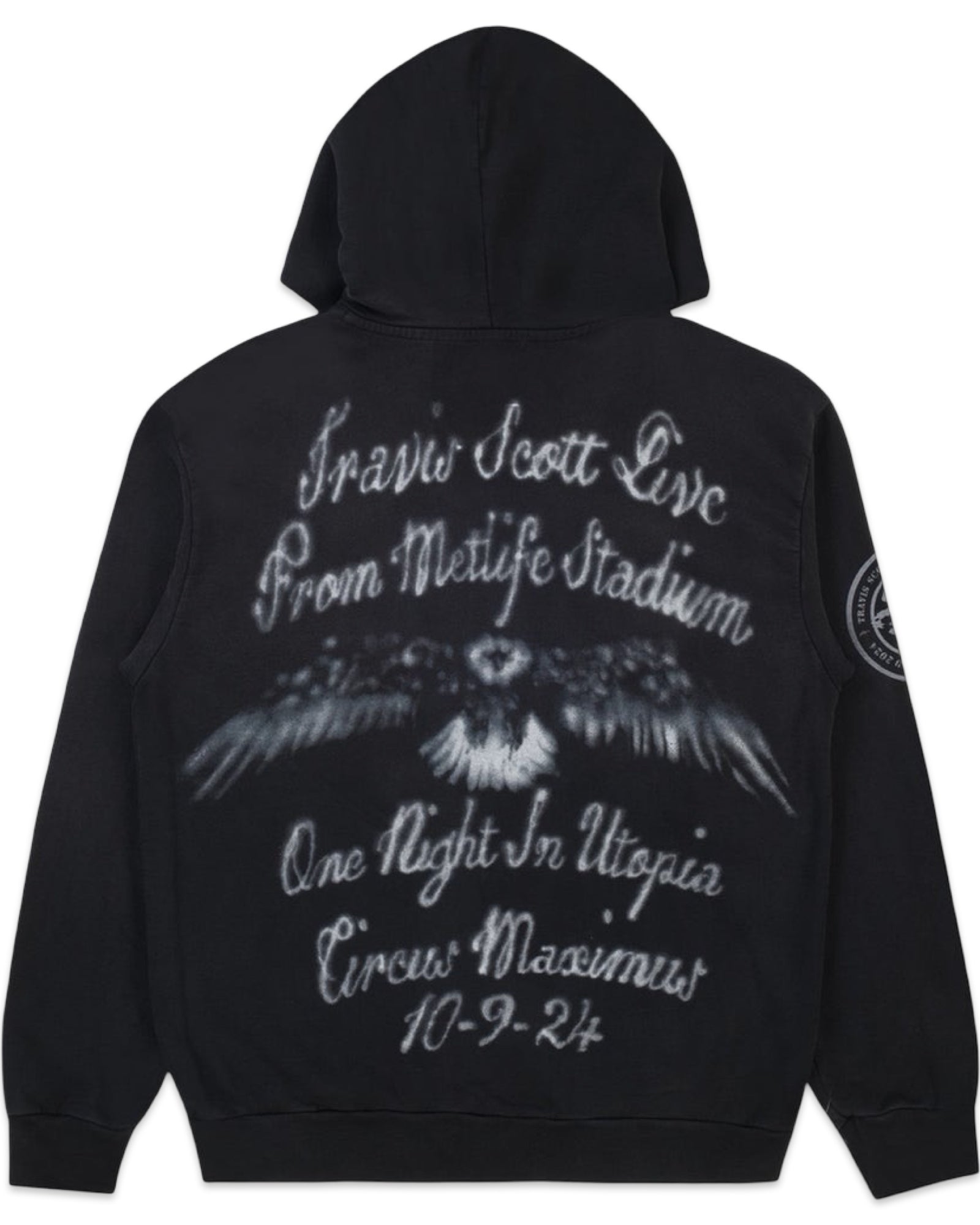 Travis Scott Freedom Zip Up Hoodie Black