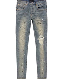 Purple Brand Mid Indigo Destroy Paint Jeans