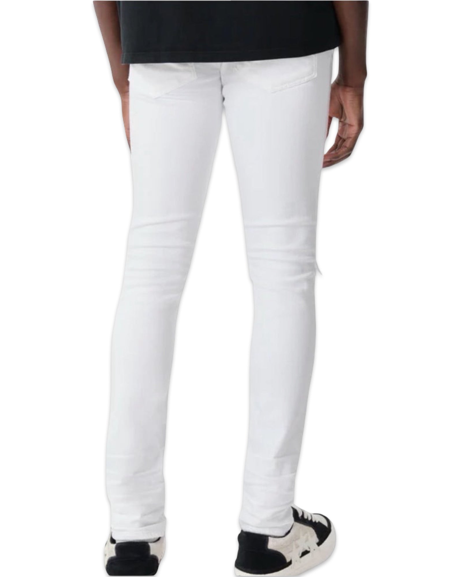 Amiri MX1 Skinny Jean White w/White Leather