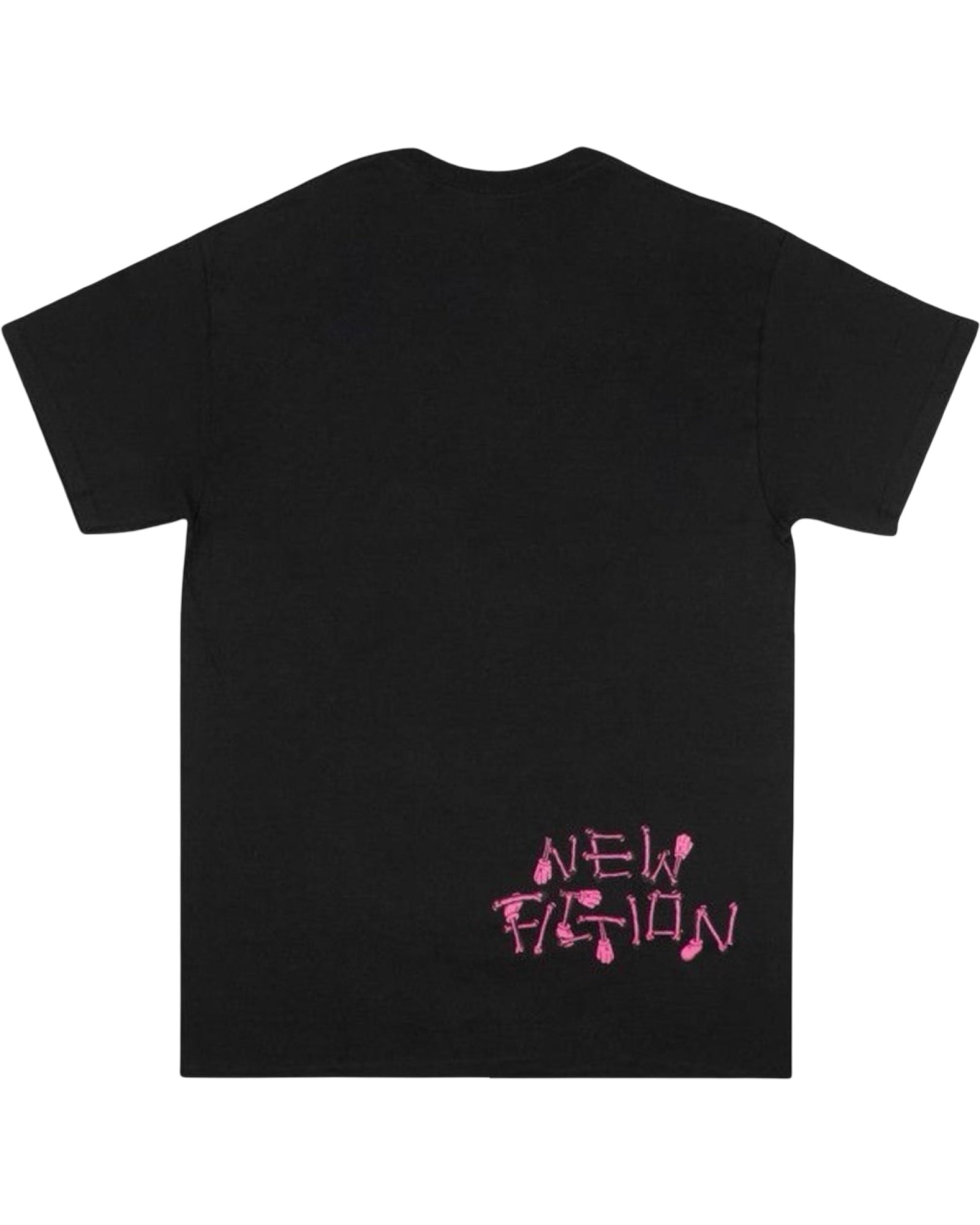 KAWS Skeleton New Fiction Black Pink Tee