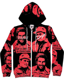 Asaali x Awful Lot of Cough Syrup Zip Up Hoodie Red