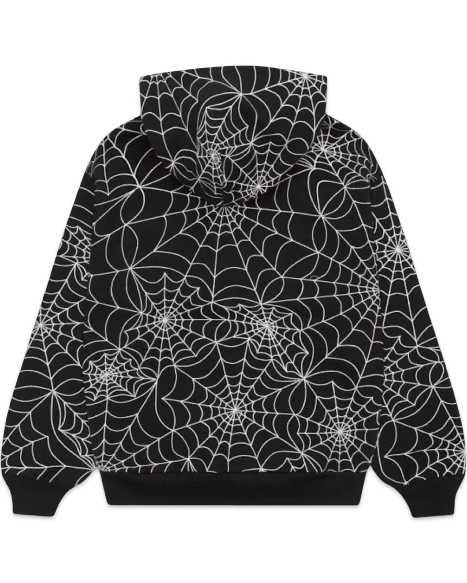 Sp5der All Over Print Embroidered Web Hoodie Black