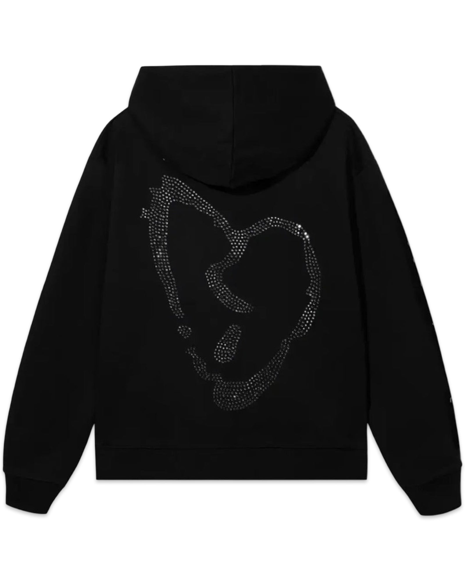 Revenge Heartbreak Bejeweled Hoodie Black Clear