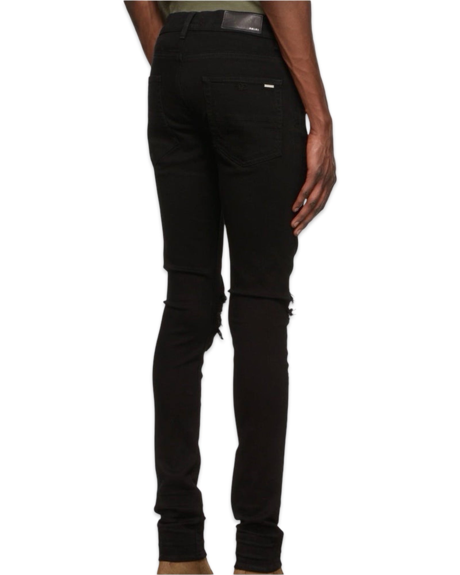 Amiri MX1 Skinny Jean Black w/Brown Suede