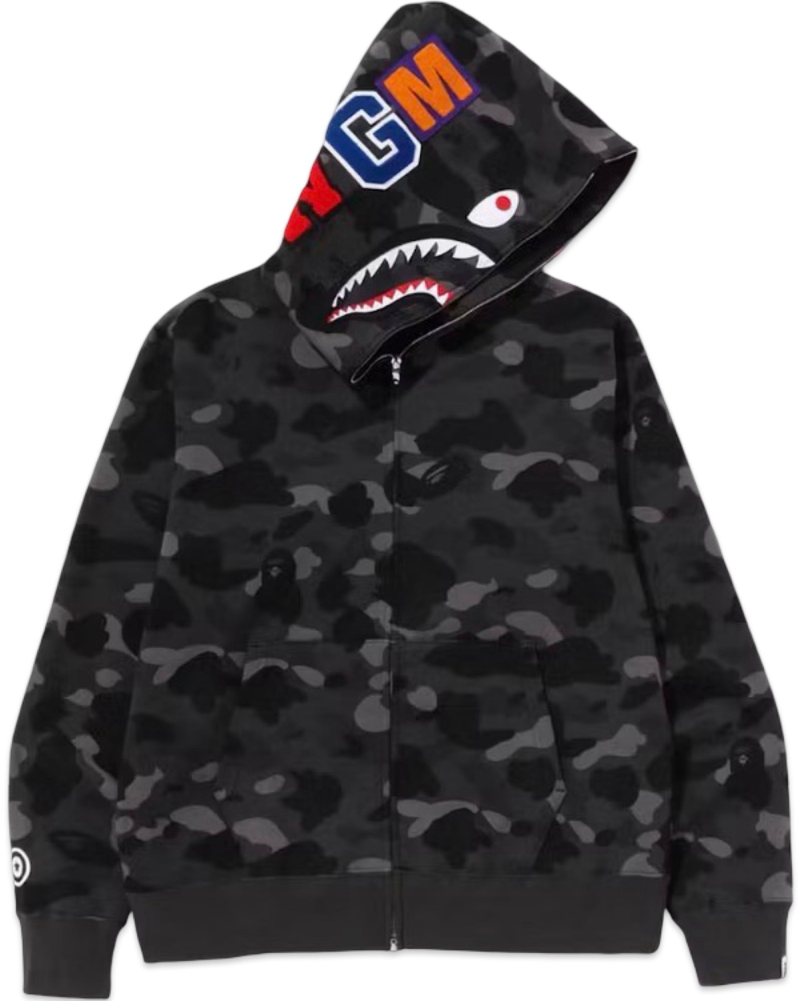 BAPE Color Camo Shark Full Zip Hoodie Black