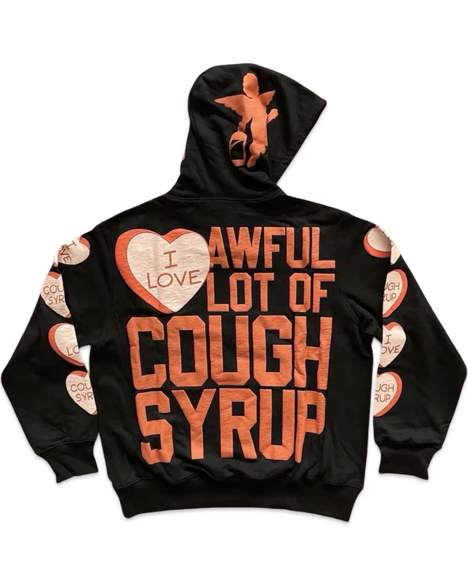 Awful Lot of Cough Syrup Cupid Hoodie Black