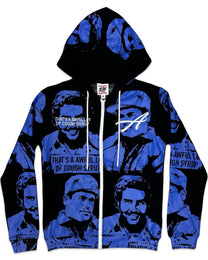 Asaali x Awful Lot of Cough Syrup Zip Up Hoodie Blue