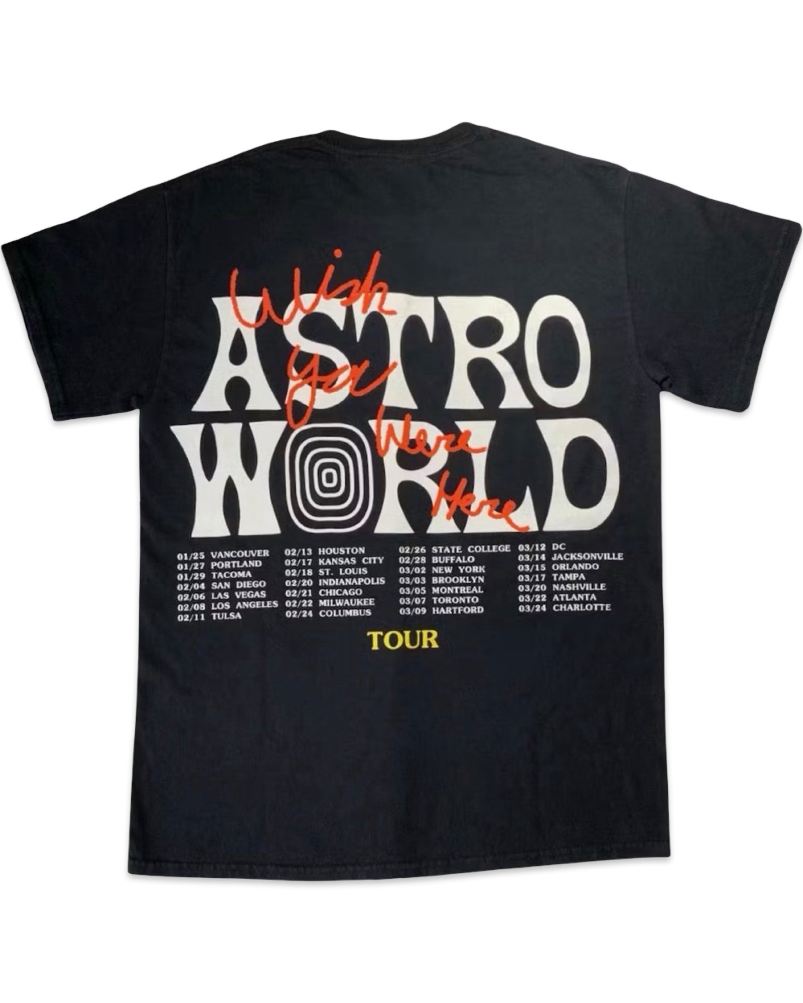 Travis Scott Astroworld Wish You Were Here Tee Black