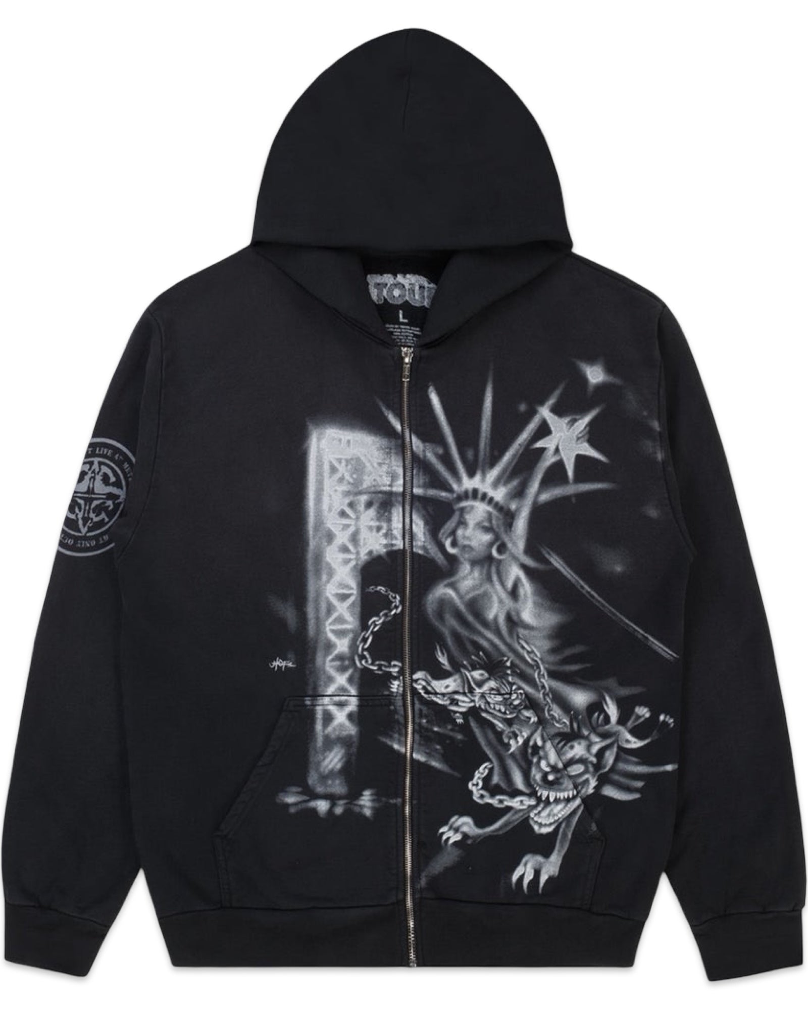 Travis Scott Freedom Zip Up Hoodie Black