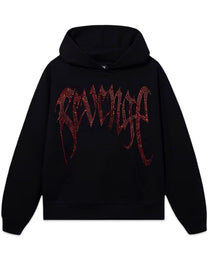 Revenge Heartbreak Bejeweled Hoodie Black Red